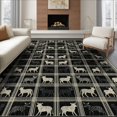 thumbnail image 1 of ODIKA 6'x9' Washable Area Rug Non-Slip, Easy Care, Cow Print Splotch Motif Rectangular Covering Artwork Pick Farm for Family Room, Living Room, Master Bedroom, 1 of 7