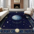 thumbnail image 1 of ODIKA 6'x9' Washable Area Rug Non-Slip, Easy Care, Deep Navy Gold Galaxy Starry Astrology Meteorite Uranus Themed Celestial Atlas Design for Family Room, Living Room, Master Bedroom, 1 of 7