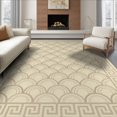 thumbnail image 1 of ODIKA 6'x9' Washable Area Rug Non-Slip, Easy Care, Dining Beige Geometric Motif Neutral Tonal Symmetrical Greek for Family Room, Living Room, Master Bedroom, 1 of 7