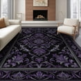 thumbnail image 1 of ODIKA 6'x9' Washable Area Rug Non-Slip, Easy Care, Gothic Symmetrical Bat Flying Print Vintage Halloween Flowers for Family Room, Living Room, Master Bedroom, 1 of 7