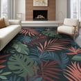 thumbnail image 1 of ODIKA 6'x9' Washable Area Rug Non-Slip, Easy Care, Green Coral Exotic Leaf Harmony Design Elegant Botanical Patterns for Modern Decor for Family Room, Living Room, Master Bedroom, 1 of 7