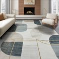 thumbnail image 1 of ODIKA 6'x9' Washable Area Rug Non-Slip, Easy Care, Grey Faded Abstract Geometric Motif Brushstroke Wohnzimmer Under for Family Room, Living Room, Master Bedroom, 1 of 7