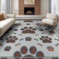 thumbnail image 1 of ODIKA 6'x9' Washable Area Rug Non-Slip, Easy Care, Interlocking Motif Bone Alfombra Para Perros Schnauzer Print Paws Refined for Family Room, Living Mater Bedroom, 1 of 7