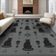 thumbnail image 1 of ODIKA 6'x9' Washable Area Rug Non-Slip, Easy Care, Minimalist Skull Vintage Phase Gothic Arch Mystical Motifs Goth Flowing Dynamic for Family Room, Living Room, Master Bedroom, 1 of 7