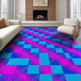 thumbnail image 1 of ODIKA 6'x9' Washable Area Rug Non-Slip, Easy Care, Ombre Short Checked Symmetrical Interlocking Cell Formation Checkered for Family Room, Living Room, Master Bedroom, 1 of 7