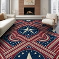 thumbnail image 1 of ODIKA 6'x9' Washable Area Rug Non-Slip, Easy Care, Patriotic July Fourth Striped Stars Halloween Plaid Independence for Family Room, Living Mater Bedroom, 1 of 7