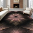 thumbnail image 1 of ODIKA 6'x9' Washable Area Rug Non-Slip, Easy Care, Pink Grey Symmetrical Radiating Polished Effect Artwork Contemporary for Family Room, Living Mater Bedroom, 1 of 7