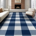 thumbnail image 1 of ODIKA 6'x9' Washable Area Rug Non-Slip, Easy Care, Plaid Checkered Front Tartan Farmhouse Windowpane Grid Motif for Family Room, Living Room, Master Bedroom, 1 of 7