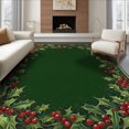 thumbnail image 1 of ODIKA 6'x9' Washable Area Rug Non-Slip, Easy Care, Round Rings Leaves Festive Botanical Vine Border Circle Classroom for Family Room, Living Mater Bedroom, 1 of 2