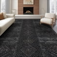 thumbnail image 1 of ODIKA 6'x9' Washable Area Rug Non-Slip, Easy Care, Textured Geometric Featuring Faded Accent Bands Modern Design for Family Room, Living Room, Master Bedroom, 1 of 7
