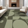 thumbnail image 1 of ODIKA 6'x9' Washable Area Rug Olive and Sage Geometric Design Abstract Modern with Bold Shapes for Family Room, Living Room, Master Bedroom, Non-Slip, Easy Care, 1 of 7