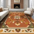 thumbnail image 1 of ODIKA 6'x9' Washable Area Rug Olive Terracotta Floral Geometric Design Ornate Botanical with Art for Dining Room, Under Table, Office Décor, Non-Slip Chair-Friendly, 1 of 7