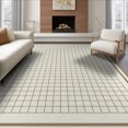 thumbnail image 1 of ODIKA 6'x9' Washable Area Rug Outdoorarea Rectangular Border Stripe Contrast Courtyard Large for Queen Size Bedroom, Under Bed, Master Suite, Easy Care, Non-Shedding, 1 of 7