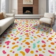 thumbnail image 1 of ODIKA 6'x9' Washable Area Rug Pink Cheerful Scattered Circle Splash Covering Abstract for Dining Room, Under Table, Office Décor, Non-Slip Chair-Friendly, 1 of 7