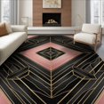 thumbnail image 1 of ODIKA 6'x9' Washable Area Rug Pink Grey Smooth Blending Crisp Edges Rectangular Contemporary for Family Room, Living Room, Master Bedroom, Non-Slip, Easy Care, 1 of 7