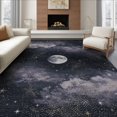 thumbnail image 1 of ODIKA 6'x9' Washable Area Rug Sky Galaxy Cloud Motif With Cosmic Moon And Star Border Starry Flowing Dynamic for Dining Room, Under Table, Office Décor, Non-Slip Chair-Friendly, 1 of 7