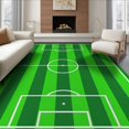 thumbnail image 1 of ODIKA 6'x9' Washable Area Rug Soccer Pitch Stripes Goal Border Interactive Velvet Football Field Refined for Family Room, Living Mater Bedroom, Non-Slip, Easy Care, 1 of 7