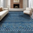 thumbnail image 1 of ODIKA 6'x9' Washable Area Rug Solid Boho Design With Subtle Diamond Border And Accent Motifs for Family Room, Living Room, Master Bedroom, Non-Slip, Easy Care, 1 of 7