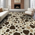 thumbnail image 1 of ODIKA 6'x9' Washable Area Rug Spotted Print Boho Splotch Motif Fake Cow That Feel Placemats Table Flowing for Queen Size Bedroom, Under Bed, Master Suite, Easy Care, Non-Shedding, 1 of 7