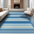 thumbnail image 1 of ODIKA 6'x9' Washable Area Rug Striped Alternating Band Contemporary Geometric Motifs Scandinavian for Queen Size Bedroom, Under Bed, Master Suite, Easy Care, Non-Shedding, 1 of 7