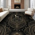 thumbnail image 1 of ODIKA 6'x9' Washable Area Rug Tarot Gothic Details Phase Arch Mystical Motifs Goth Minimalist Refined for Dining Room, Under Table, Office Décor, Non-Slip Chair-Friendly, 1 of 7