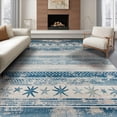 thumbnail image 1 of ODIKA 6'x9' Washable Area Rug Vintage Striped Marine Faded Starfish Seashell Coral Nautical for Family Room, Living Room, Master Bedroom, Non-Slip, Easy Care, 1 of 7