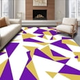 thumbnail image 1 of ODIKA 6'x9' Machine Washable Non-Slip Area Rug, Abstract Angular Design Highlighting Spirited Athletic Color High Traffic Rug, Purple, 671965, 1 of 7