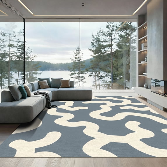 ODIKA 6x9 Machine Washable Non-Slip Area Rug, Abstract Animal Inspired ...