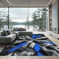 thumbnail image 1 of ODIKA 6'x9' Machine Washable Non-Slip Area Rug, Abstract Black High Traffic Rug, Black, 956059, 1 of 7