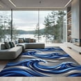 thumbnail image 1 of ODIKA 6'x9' Machine Washable Non-Slip Area Rug, Abstract Blue High Traffic Rug, Blue, 956048, 1 of 7