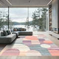 thumbnail image 1 of ODIKA 6'x9' Machine Washable Non-Slip Area Rug, Abstract Blush Pink High Traffic Rug, Pink, 1075341, 1 of 7