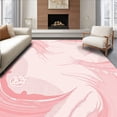 thumbnail image 1 of ODIKA 6'x9' Machine Washable Non-Slip Area Rug, Abstract Brushstroke Canvas Painted By Expressive Artist Hand High Traffic Rug, Pink, 469240, 1 of 7