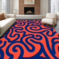 thumbnail image 1 of ODIKA 6'x9' Machine Washable Non-Slip Area Rug, Abstract Canine Inspired Cushion Cover with Modern Swirl Accents High Traffic Rug, Red, 633779, 1 of 7