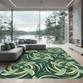 thumbnail image 1 of ODIKA 6'x9' Machine Washable Non-Slip Area Rug, Abstract Dark Green High Traffic Rug, Green, 953997, 1 of 7