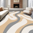 thumbnail image 1 of ODIKA 6'x9' Machine Washable Non-Slip Area Rug, Abstract Flowing Wave with Serene Neutral Hues High Traffic Rug, Beige, 562859, 1 of 7