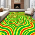 thumbnail image 1 of ODIKA 6'x9' Machine Washable Non-Slip Area Rug, Abstract Kaleidoscope Print with Swirling Waves High Traffic Rug, Red, 589298, 1 of 7