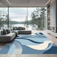 thumbnail image 1 of ODIKA 6'x9' Machine Washable Non-Slip Area Rug, Abstract Navy High Traffic Rug with Pad, Blue, 1053522, 1 of 8