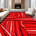 thumbnail image 1 of ODIKA 6x9 Machine Washable Non-Slip Area Rug, Abstract Racing Stripe with Bold Lines and Sporty Accents High Traffic Rug, Red, 613319, 1 of 7