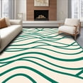 thumbnail image 1 of ODIKA 6'x9' Machine Washable Non-Slip Area Rug, Abstract Ripple Stripe with Wave High Traffic Rug with Pad, Ivory, 662123, 1 of 8