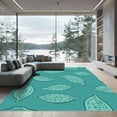 thumbnail image 1 of ODIKA 6x9 Machine Washable Non-Slip Area Rug, Abstract Sea Shell with Oceanic Spiral Accents High Traffic Rug with Pad, Blue, 921174, 1 of 8