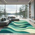 thumbnail image 1 of ODIKA 6'x9' Machine Washable Non-Slip Area Rug, Abstract Seafoam Green High Traffic Rug with Pad, Green, 1051331, 1 of 8