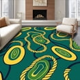 thumbnail image 1 of ODIKA 6'x9' Machine Washable Non-Slip Area Rug, Abstract Seashore Journey with Flip Flop Trails and Nautical High Traffic Rug with Pad, Green, 655622, 1 of 8
