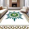 thumbnail image 1 of ODIKA 6x9 Machine Washable Non-Slip Area Rug, Abstract Sunburst Medallion with Lattice High Traffic Rug, Brown, 596726, 1 of 7