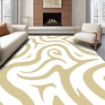 thumbnail image 1 of ODIKA 6x9 Machine Washable Non-Slip Area Rug, Abstract Swirl Design with Contemporary Wave Formations High Traffic Rug with Pad, Beige, 471302, 1 of 8