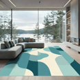 thumbnail image 1 of ODIKA 6'x9' Machine Washable Non-Slip Area Rug, Abstract Teal High Traffic Rug, Blue, 1068345, 1 of 7