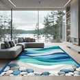 thumbnail image 1 of ODIKA 6x9 Machine Washable Non-Slip Area Rug, Abstract Teal High Traffic Rug, Blue, 1094738, 1 of 7