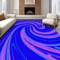 thumbnail image 1 of ODIKA 6'x9' Machine Washable Non-Slip Area Rug, Abstract Wave Current Design Slip Resistant with Flowing High Traffic Rug with Pad, Blue, 494705, 1 of 8
