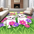 thumbnail image 1 of ODIKA 6'x9' Machine Washable Non-Slip Area Rug, Adorable Maltese Puppies Among Blooming Flowers Latch Hook Kit High Traffic Rug, Green, 745146, 1 of 7