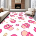 thumbnail image 1 of ODIKA 6'x9' Machine Washable Non-Slip Area Rug, Adorable Specter Halloween Floor Trio Coral Velvet Anti Slip High Traffic Rug with Pad, Pink, 725579, 1 of 8
