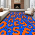 thumbnail image 1 of ODIKA 6x9 Machine Washable Non-Slip Area Rug, Alphabet Adventure Pathway with Playful Letters and Whimsical Creatures High Traffic Rug, Blue, 692466, 1 of 7